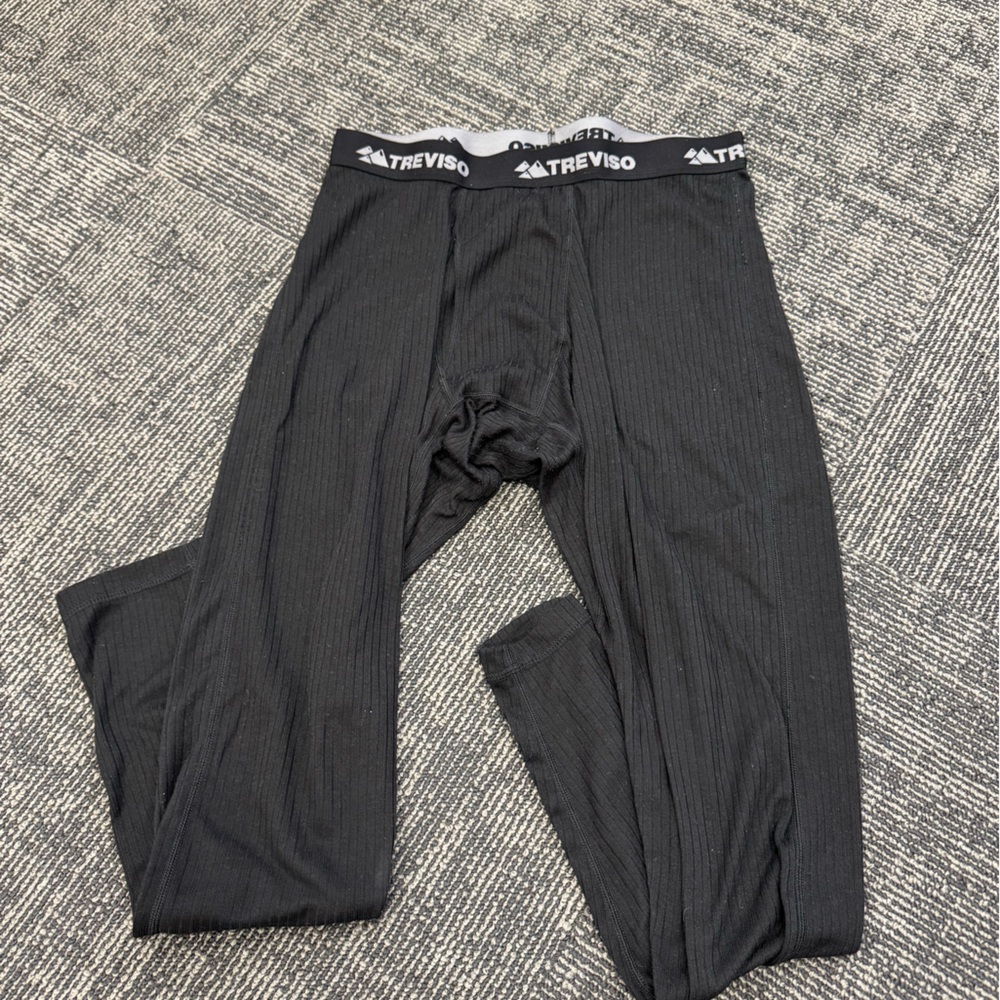 Men’s Treviso Black Warm Thermal Pants- Size Medium